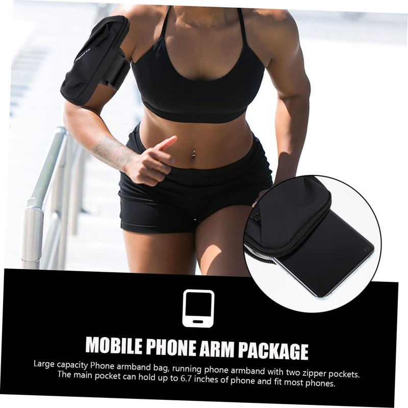 WOONEKY Elastic Arm Phone Sleeve Running Armband Pouch for Outdoor