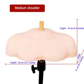 Wig Stand Dummy shoulder model Mannequin Head Stand, Wig Head support Holder for Cosmetology Hairdressing Training at Home and Salon Use,shoulder model (Large shoulder)