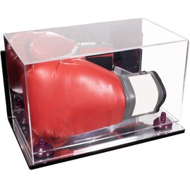 Better Display Cases Acrylic Catchers Glove Display Case with Mirror Case, Purple Risers, Wall Mount and Mirror Base (A011/V16)