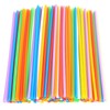 100 Pcs Colorful Plastic Long Disposable Drinking Straws.(0.23''diameter and 10.24"long)
