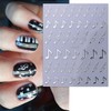 6 Sheets Musical Note Nail Art Stickers Gold Silver Black