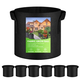 XVZ Plant Grow Bags, 6 Pack 3 Gallon Non-Woven Fabric Plant Bags for Tomatoes, Strawberries, Peppers, Carrots, Flowers - 10L Black