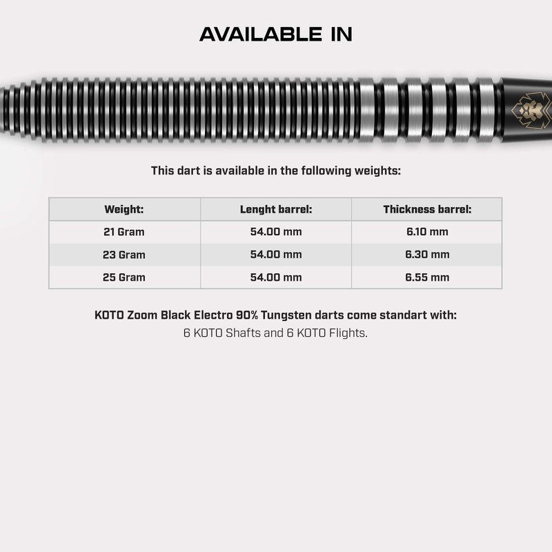 KOTO - Zoom Black Electro, 90% Tungsten, 21 G, Darts