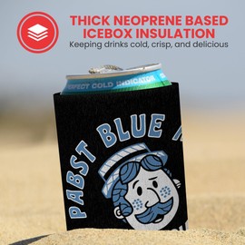 Pabst Blue Ribbon Can Cooler - Vintage Beer Can Covers For Beer Lovers - Funny Pabst Blue Ribbon Merchandise - Can Insulator, Funny Drink Cooler, Drink Sleeve