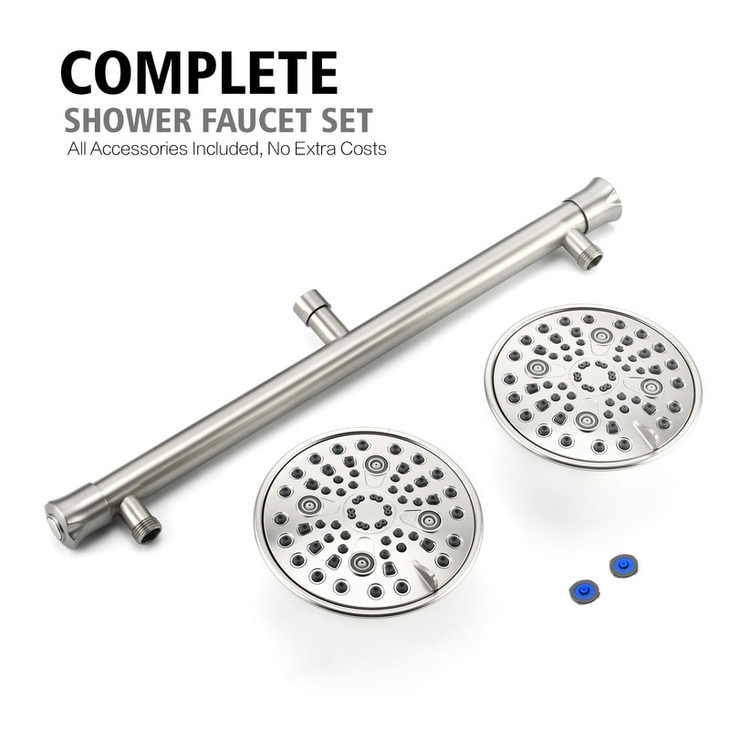 Double Shower Head for Couples, Brushed Nickel