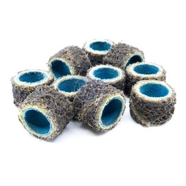 Benchmark Abrasives 1/2" x 1/2" Non Woven Nylon Surface Conditioning Spiral Bands for Deburring, Finishing, Polishing on Metal and Wood (Pack of 10) - Coarse