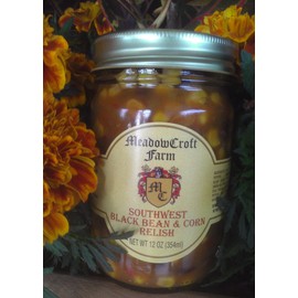 Salsa Southwestern Black Bean & Corn - -MeadowCroft Farm - Loaded with corn, hot peppers, black beans, onion, mustard, cayenne pepper, garlic (2 Pack - 12oz per jar) All Natural