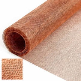 Zonon 36 Inch x 12 ft 16x16 Mesh Copper Mesh Screen 99.9% Pure Copper Roll Wire Fabric 0.27mm Wire Diameter Conductive Metal Dense Filter Screen Woven for Lab Faraday Cage Rodent Control Window Craft