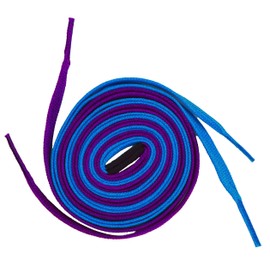 Misfit Shoelaces - Dual colored, waxed, shoelaces with molded aglets (Purple & Blue 54 - Inch)