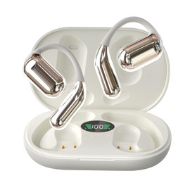 Open-Ear Q16 OWS Wireless Earbuds, Bluetooth 5.3 Headphones, Secure Ear Hook Sports Earbuds, Noise Cancelling, Panoramic Surround Sound, 40H Playtime, Fast Charging