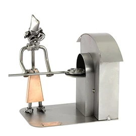 Steelman24 I Nuts and bolts sculpture Pizza-Baker I Handmade ornaments I Made in Germany I I Metal figurine