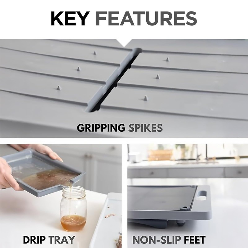 KARVING KING Bundle: BPA Free Large Plastic Meat Cutting Board