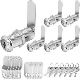 Cylinnda Cabinet Locks with Keys, 1-1/2" Long Cam Locks Keyed Alike, Cabinet Cam Lock Set for Cabinets RV Storage Locks Tool Box Lock Thick Drawer, Zinc Alloy (6 Pack, 1-1/2 Inch)