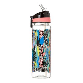 Smiggle Illusion Kids Water Drink Bottle for Boys & Girls with Flip Top Spout and 650ml Capacity | Animal Print