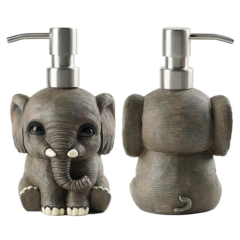 Elephant Soap Dispenser with Stainless Steel Rust Proof Pump, Refillable