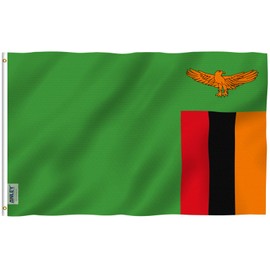 ANLEY Fly Breeze 3x5 Feet Zambia flag - Vivid Color and Fade Proof - Canvas Header and Double Stitched - Zambian Flags Polyester with Brass Grommets 3 X 5 Ft
