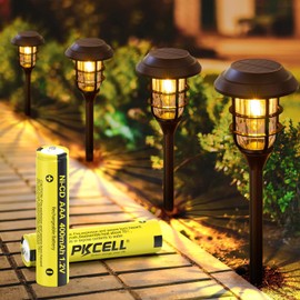 PKCELL Rechargeable 400mAh AAA Battery 1.2V NiCD Battery1.2V for Garden Lights Outdoor Solar Lights,4-Count
