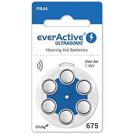 30x EverActive UltraSonic Typ 675 hearing aid Zinc Air P675 PR44 ZL1 Mercury Free