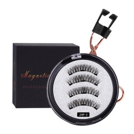 AIXXCUVQ Magnetic Suction False Eyelashes For Eye-catching Effect Transparent Soft Stem Fiber Non Stick Eyelashes Cosy, 24P-3