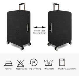 Suitcase Protective Cover, 7 Mi Elastic Suitcase Protective Luggage Cover with Suitcase Cover Strap, black, M:Passen 23-25 Zoll Gepäck