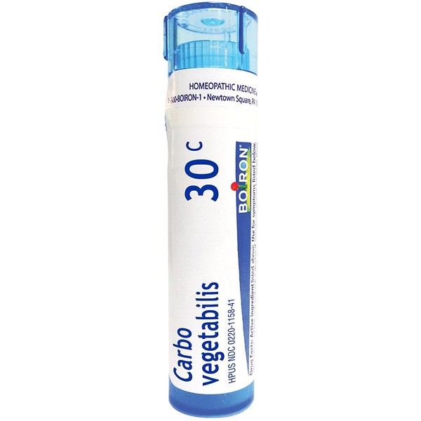 Boiron Carbo Vegetabilis 30C, 80 Pellets, Homeopathic Medicine for Bloating and Gas