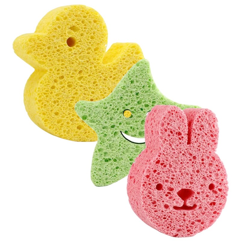 minkissy 6 Pieces Children's Bath Sponge Star Bath Sponge Bath