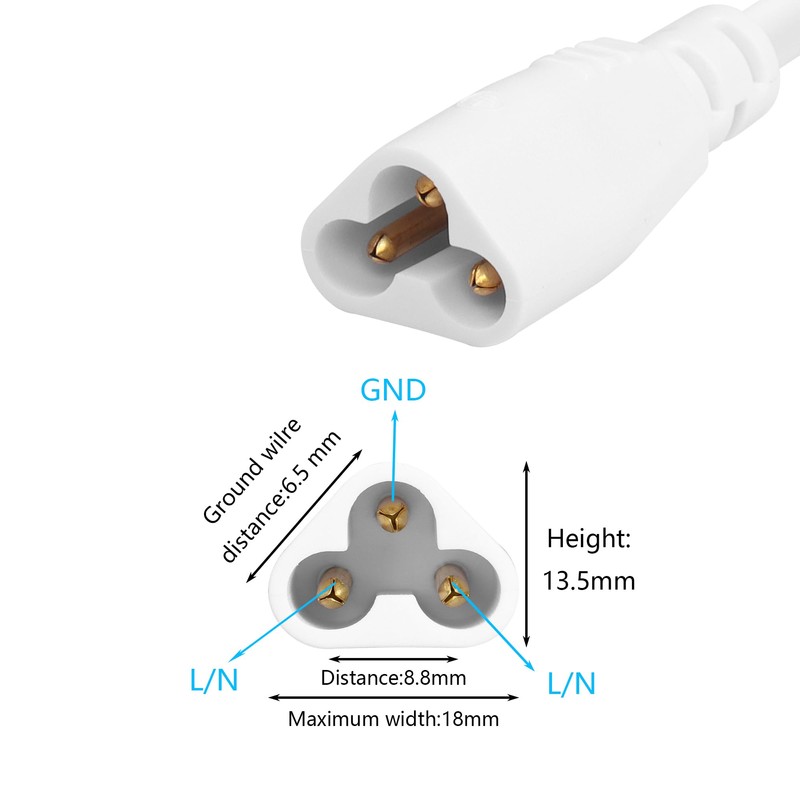 SinLoon 2 Pack UL-LP Certification T5 T8 Male LED Cable