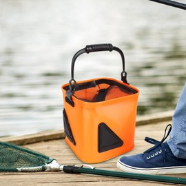 Bait Bucket - Foldable Fish Bucket with Wider Handle | Multi-Functional Sports & Outdoors Accessory for Transport Kayaks Car Beach Boat Bank Outdoor