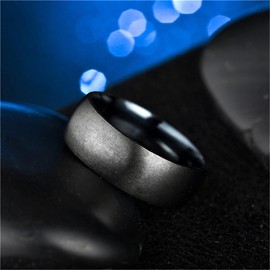 MAGIIE Titanium 8 mm rings for men, pegs, men's rings, black, men's ring made of matt stainless steel, partner rings, friendship rings, size 60 to 70, Stainless Steel, No Gemstone