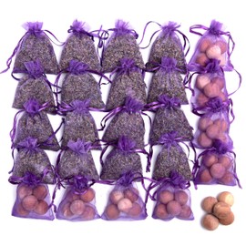 Lavande Sur Terre Pack of 24 Lavender Cedar Sachets Bag - 16 Lavender, 8 Cedar for Closet, Drawer, Dresser, Wardrobe and More, LV-D-LC-1