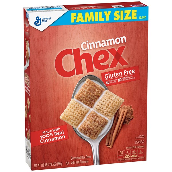Cinnamon Chex Cereal, Gluten Free Cereal, 12.1 oz