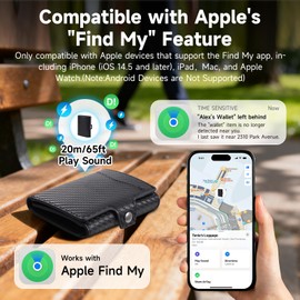 ZHOUMADE Wallet for Men, Slim RFID Blocking Trifold Wallet, Smart Wallet with Location Tracking, Apple Find My Wallet with ID Window 8 Cards Cash Slot Gift Box