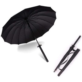 zooro Neutral Katana Handle Umbrella,Samurai Sword Umbrella as Best Christmas Birthday Gifts Cosplay Decoration for Japanese Culture Lover (24 Bone) Black,Medium