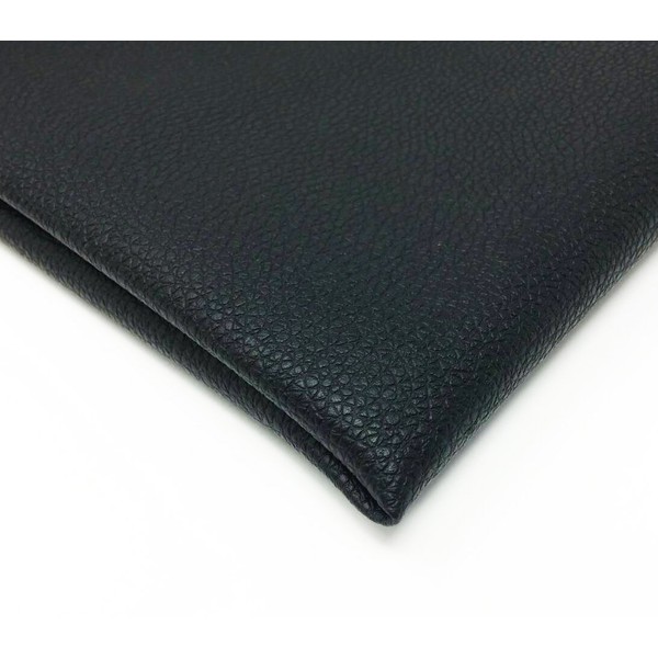 KMS Faux Leather Fabric Soft Soft Thin Width 53.1 inches (135 cm) Handmade DIY Manufacturing (6.6 ft (2 m), Black