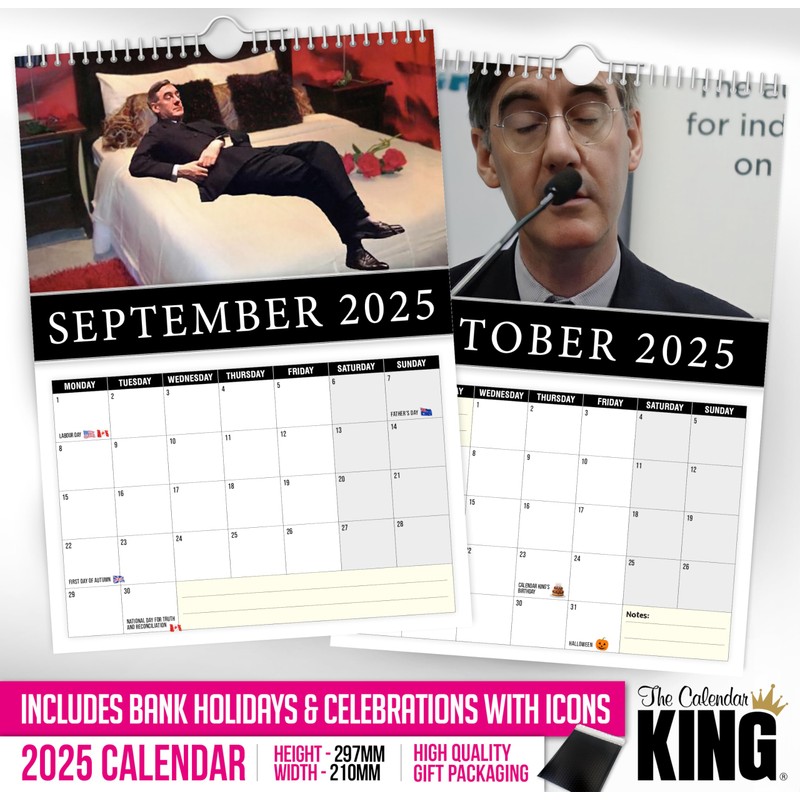 The Calendar King // Jacob Rees-Mogg - A4 Size 2025