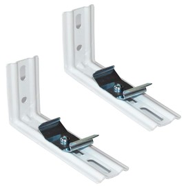 Soporte L 4 piezas de 4 pulgadas de longitud, color blanco para persianas verticales con ancho de barandilla de 1-1/2 pulgadas (1.496 in) clips de soporte de montaje exterior