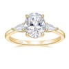 EAMTI 3CT 925 Sterling Silver Gold Engagement Rings 3-Stone Oval