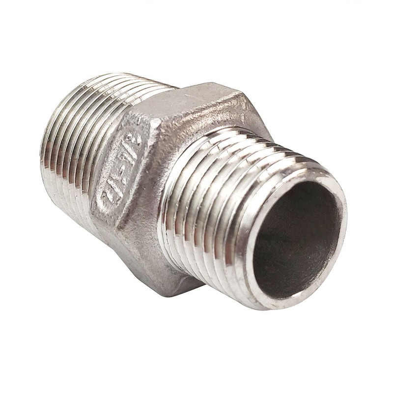 LOZOME 3/4" x 1/2" Male Hex Nipple Threaded Reducer Connector