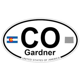 US Decal, Inc. Gardner, Colorado Oval Sticker with State Flag