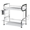 Farenheit Stainless Steel 2-Tier Dish Drying Rack for Kitchen Storage,