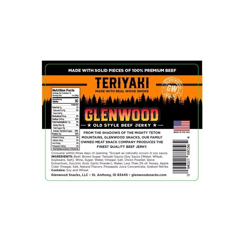 GLENWOOD TERIYAKI BEEF JERKEY