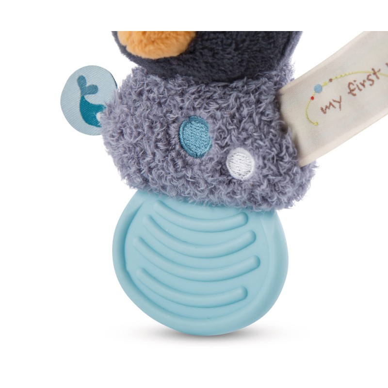 Watschili Penguin Teething Ring 11 cm Grey