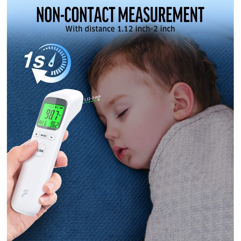Thermometer for Adults and Kids, No-Touch Forehead Thermometer with Object