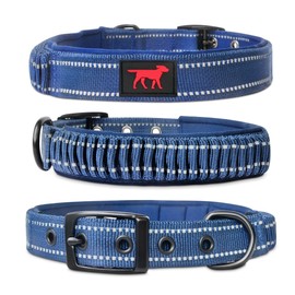 Tuff Pupper Heavy Duty Dog Collar with Handle | Ballistic Nylon Heavy Duty Collar | Padded Reflective Dog Collar with Adjustable Stainless Steel Hardware | Convenient Sizing for All Breeds