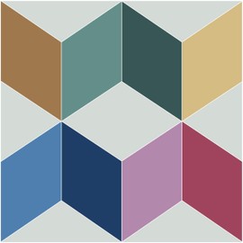 Con-Tact Brand FloorAdorn Vinyl Floor Appliques Self-Adhesive, Decorative and Removable Tiles, 12"X12", Squared Color, 6 Count