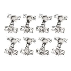 LOOTICH 90 Degree Full Overlay 26mm Soft Close Mini Compact Face Frame Hinge with Hydraulic Damper for Kitchen Cabinet Cupboard Door Automatic Hinges with Buffering Pack of 8