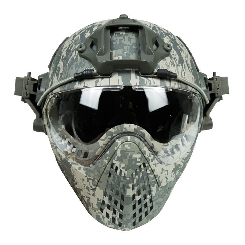 Camouflage Simple Assemble Disassembly Integrated Protection Tactics Helmet with Face
