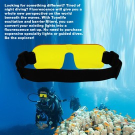 Tonelife Fluoro Diving Flashlight Kit Yellow Fluorescence Filter Underwater Fluoro Mask Diving Filter Nightsea Mask Filter Yellow Barrier Filter for Underwater Dive Video Photography