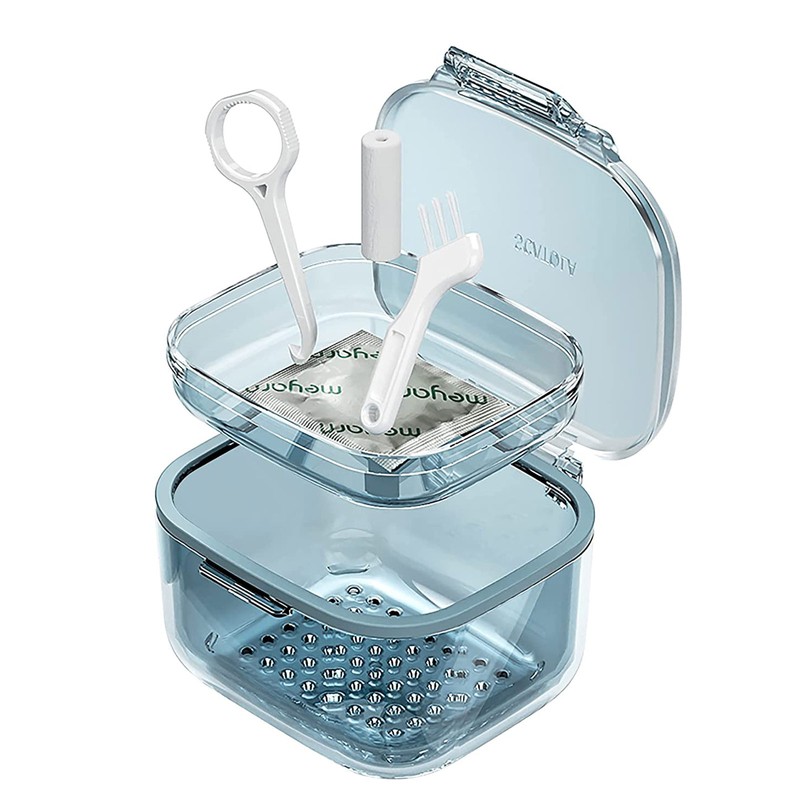 Three Layer Braces Case Denture Retainer Orthodontic Organizer Drainage Layered