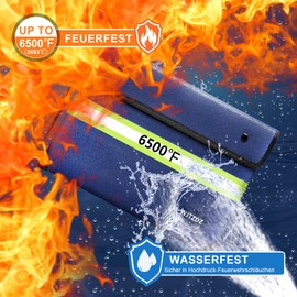 6500 °F Improved Fireproof Wallet with Waterproof Zip for Cash, 10 Layers of Heat-Insulated Material/Reflective Strips, Fireproof Bag with Handle for Important Documents